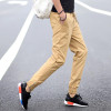 Side Zipper Slim Fit Hip Hop Jogger Pants Men's Summer Casual Cotton Trousers Male Khaki Cuffed Pants M-4XL