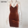 Sibybo Velvet Slip Dress Women Sleeveless Cross Bandage Club Dress Sexy Slim Bodycon Short Vestidos Christmas Party Dresses Sibybo Velvet Slip Dress Women Sleeveless Cross Bandage Club Dress Sexy Slim Bodycon Short Vestidos Christmas Party Dresses