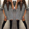 Sibybo Summer T Shirt Dress 2017 Women Deep V Neck Lace Up Sexy Bodycon Bandage Party Dresses Casual T-Shirt Dress Vestidos Sibybo Summer T Shirt Dress 2017 Women Deep V Neck Lace Up Sexy Bodycon Bandage Party Dresses Casual T-Shirt Dress Vestidos