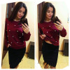 Shyloli 2017 pearls beading womens Sweatshirts Women fashion elegant Casual Autumn winter Outfit Long Sleeve O-Neck Pullover Top