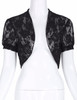 Short Sleeve Women Jacket 2017 Womens Ladies Cropped Shrug Black White Extra Short Open Stitch New Fashion Lace Bolero Outerwear