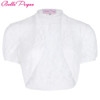 Short Sleeve Women Jacket 2017 Womens Ladies Cropped Shrug Black White Extra Short Open Stitch New Fashion Lace Bolero Outerwear