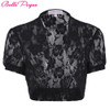Short Sleeve Women Jacket 2017 Womens Ladies Cropped Shrug Black White Extra Short Open Stitch New Fashion Lace Bolero Outerwear