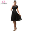 Short Sleeve Black Lace Cocktail Dresses Grace Karin Vestidos De Coctel 2017 Cocktail Party Dresses Mother of the Bride Dress