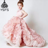 Hot Selling New Ruffled Flower Girl Dresses For Wedding Floor Length Ball Gown Princess Girl's Pageant Dresses