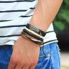 Hot selling 1Set 4pcs Punk Braided Adjustable Leather Bracelets Men For Women Cuff Vintage Jewelry  Wholesale Pulseras Hombre Hot selling 1Set 4pcs Punk Braided Adjustable Leather Bracelets Men For Women Cuff Vintage Jewelry  Wholesale Pulseras Hombre