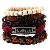 Hot selling 1Set 4pcs Punk Braided Adjustable Leather Bracelets Men For Women Cuff Vintage Jewelry  Wholesale Pulseras Hombre Hot selling 1Set 4pcs Punk Braided Adjustable Leather Bracelets Men For Women Cuff Vintage Jewelry  Wholesale Pulseras Hombre