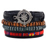 Hot selling 1Set 4pcs Punk Braided Adjustable Leather Bracelets Men For Women Cuff Vintage Jewelry  Wholesale Pulseras Hombre Hot selling 1Set 4pcs Punk Braided Adjustable Leather Bracelets Men For Women Cuff Vintage Jewelry  Wholesale Pulseras Hombre