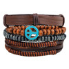 Hot selling 1Set 4pcs Punk Braided Adjustable Leather Bracelets Men For Women Cuff Vintage Jewelry  Wholesale Pulseras Hombre Hot selling 1Set 4pcs Punk Braided Adjustable Leather Bracelets Men For Women Cuff Vintage Jewelry  Wholesale Pulseras Hombre