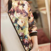 Hot Selling 1PC Women Stand Collar Long Sleeve Zipper Floral Printed Bomber Jacket