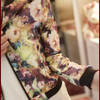 Hot Selling 1PC Women Stand Collar Long Sleeve Zipper Floral Printed Bomber Jacket