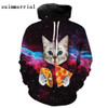 New Novelty Women/Men 3D Cat Moon Galaxy Black Hoodies Fashion Cartoon Sweatshirts Gardigan Girl Winter Cute Hooded Jacket