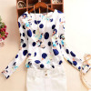 New O-neck Blouses Long Sleeve Print Women's Shirt Office Female Elegant Tops 2017 Plus Size Winter Autumn Casual Blouse SY2083