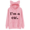 New Novelty Women Hoodies Fashion Cat Ear Sweatshirts Tracksuits Women hoodies Girl Winter cute Letter Print Hooded Jacket se202