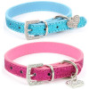 Hot Bling Crystal Pendant Leather Pet Dog Collars Puppy Cat Choker Necklaces Hot Bling Crystal Pendant Leather Pet Dog Collars Puppy Cat Choker Necklaces
