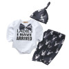 Hot 3 PCS Casual Baby Girl Boy Ladies I Have Arrived Romper T Shirt +Deer Long Pants Outfits Set Clothing Clothes Set Outfits
