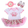 First Birthday Girl Tutu Set Newborn Clothing Ruffle Baby Clothes Baby Girl Christening Gowns Party Dress Headband Shoes Set