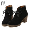 FEDIMIRO Women Genuine Leather Boots 6 Colors Platform Ankle Boots Woman Round Toe Lace-Up Winter Shoes Ladies Autumn Boots