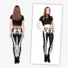 FCCEXIO New Brand 3D Printed Retro Bones Black Skeleton Sexy Women Casual Punk Rock Leggins High Waist Pants Fitness Leggings