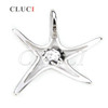 CLUCI women jewelry 18*21mm Starfish Shape 925 sterling silver necklace pearl pendant accessories, can stick pearl on CLUCI women jewelry 18*21mm Starfish Shape 925 sterling silver necklace pearl pendant accessories, can stick pearl on