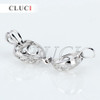 CLUCI romantic 925 sterling silver Five Rings heart shape cage pendant wish pearl pendant 3pcs necklace