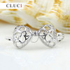 CLUCI romantic 925 sterling silver Five Rings heart shape cage pendant wish pearl pendant 3pcs necklace