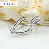 CLUCI Heart cage pendant 925 sterling silver wish pearl pendant 3pcs necklace