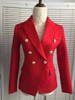 CLUBrand Fashion Slim Red Blazer Women Double Breasted Gold Color Buttons Blazer Brief Suit Jacket Women Blazers and Jackets