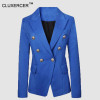CLUBrand Fashion Slim Red Blazer Women Double Breasted Gold Color Buttons Blazer Brief Suit Jacket Women Blazers and Jackets