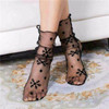 CLOVEZ 2017 Sexy Shiny Glitter Socks For Woman Breathable Elastic Manual Hosiery Embroidered Socks Fishnet Mesh Ankel Socks
