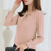 BIBOYAMALL Women Body Blouse Shirt Long Sleeve V Neck Fashion White Red Pink Blue Summer Autumn Female Clothing Korean Tops