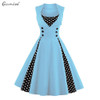 Gamiss Midi Polka Dot Vintage Dress Spring Women Vintage Retro Dress S-4XL Plus Size 1950s 60s Dresses Feminino Vestido De Festa