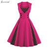 Gamiss Midi Polka Dot Vintage Dress Spring Women Vintage Retro Dress S-4XL Plus Size 1950s 60s Dresses Feminino Vestido De Festa