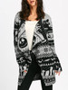Gamiss Halloween Skull Knitting Tunic Cardigans Autumn Winter Women Long Sweaters Open Stitch Knitted Outwear Female Cardigan
