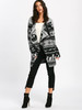 Gamiss Halloween Skull Knitting Tunic Cardigans Autumn Winter Women Long Sweaters Open Stitch Knitted Outwear Female Cardigan