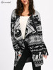 Gamiss Halloween Skull Knitting Tunic Cardigans Autumn Winter Women Long Sweaters Open Stitch Knitted Outwear Female Cardigan