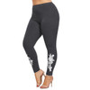 Gamiss Fashion Women Plus Size 5XL Appliqued Skinny Jersey Leggings Casual Floral Print Mid Waist Large Size Trouser Pencil Pant