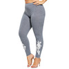 Gamiss Fashion Women Plus Size 5XL Appliqued Skinny Jersey Leggings Casual Floral Print Mid Waist Large Size Trouser Pencil Pant