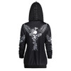 Gamiss Autumn Womens Skull Wings Print Halloween Zip Up Hoodie Long Sleeve Spring Sweatshirts Coat Cool Hoodies Sudaderas Mujer