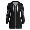 Gamiss Autumn Womens Skull Wings Print Halloween Zip Up Hoodie Long Sleeve Spring Sweatshirts Coat Cool Hoodies Sudaderas Mujer