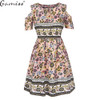 gamiss 2017 5XL Summer plus size dress print dress series women cotton plus size strapless high waist short sleeve ladies dress