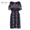 gamiss 2017 5XL Summer plus size dress print dress series women cotton plus size strapless high waist short sleeve ladies dress