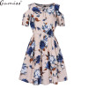 gamiss 2017 5XL Summer plus size dress print dress series women cotton plus size strapless high waist short sleeve ladies dress