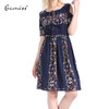 gamiss 2017 5XL Summer plus size dress print dress series women cotton plus size strapless high waist short sleeve ladies dress