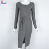 Gagaopt Office Dress 95% Cotton Sexy Black Party Dresses Women Autumn Dress Knee-length Bodycon Long Maxi Dress Vestidos Robe