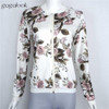 Gagalook 2016 Brand New Bomber Jacket Basic Coats Women Female Autumn Floral Print Streetwear Slim Zipper Chaquetas Mujer C0902