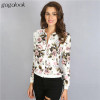 Gagalook 2016 Brand New Bomber Jacket Basic Coats Women Female Autumn Floral Print Streetwear Slim Zipper Chaquetas Mujer C0902
