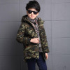 FYH Kids Outerwear Winter Boys Camouflage Hooded Parka School Children's Winter Jackets Kids Boys Down Coat Warm Thick Cotton