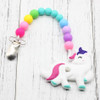 Unicorn Teething Toy Baby Shower Gift Teether Teething Toy Clip on Teether New Baby Gift Gift for New Mom Baby nipple chain