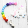 Unicorn Teething Toy Baby Shower Gift Teether Teething Toy Clip on Teether New Baby Gift Gift for New Mom Baby nipple chain